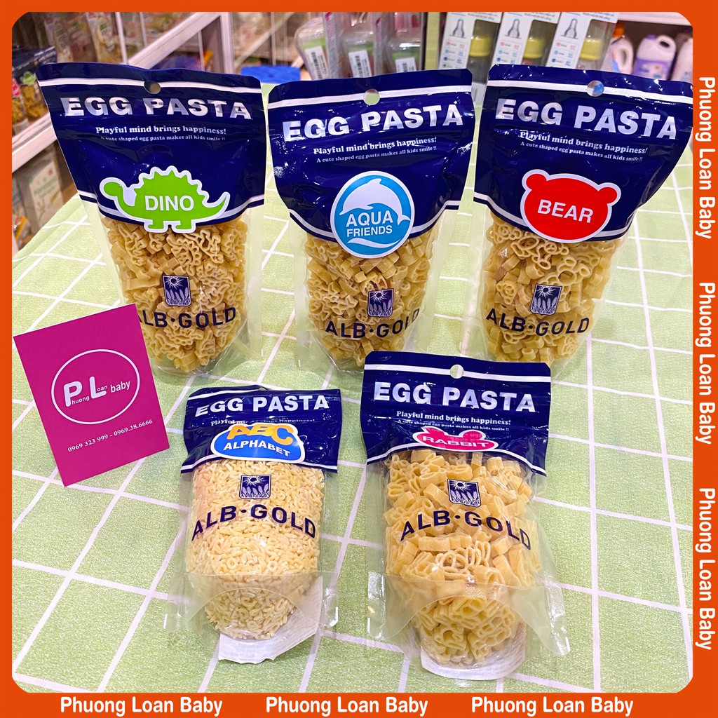 Nui trứng Egg Pasta ALB.GOLD Nhật các hình cho bé