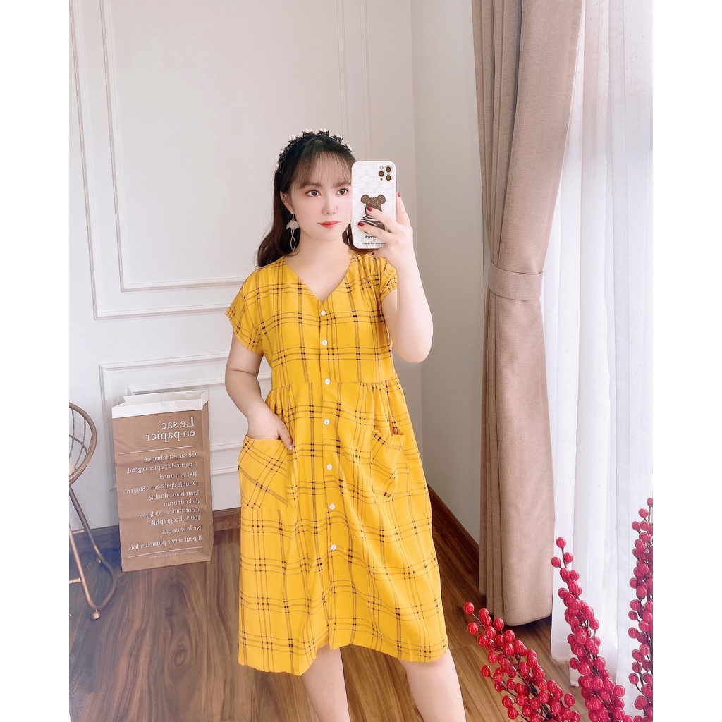 Đầm Bầu Công Sở,Váy Bầu Mùa Hè Chất Mềm Mát 50-68kg