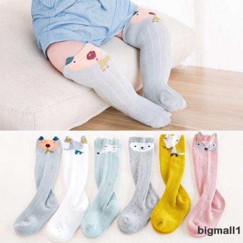 Đôi tất dài cotton in hình cao dễ thương cho trẻ