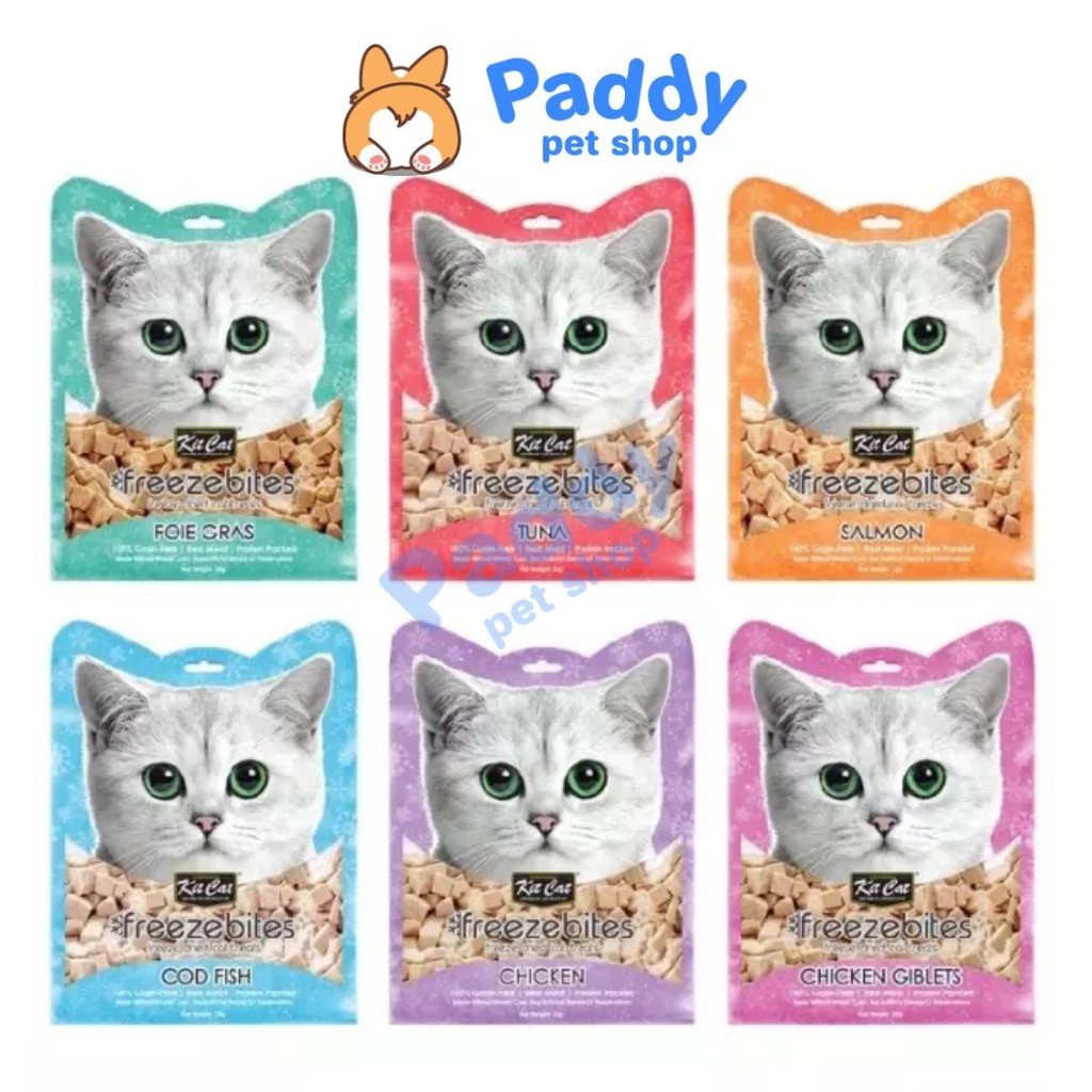 Snack Cá &amp; Gà Tươi Sấy Khô Kit Cat Freeze Bites Cho Mèo 15g