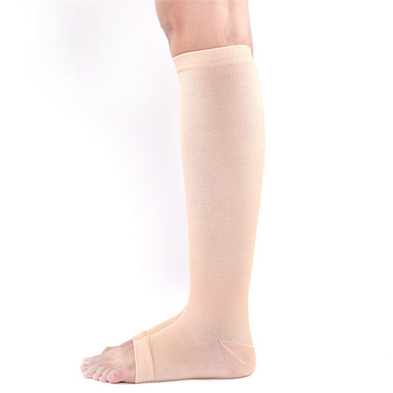 【dayday】Elastic Toeless Compression Socks Stockings Support Knee High Tip Open