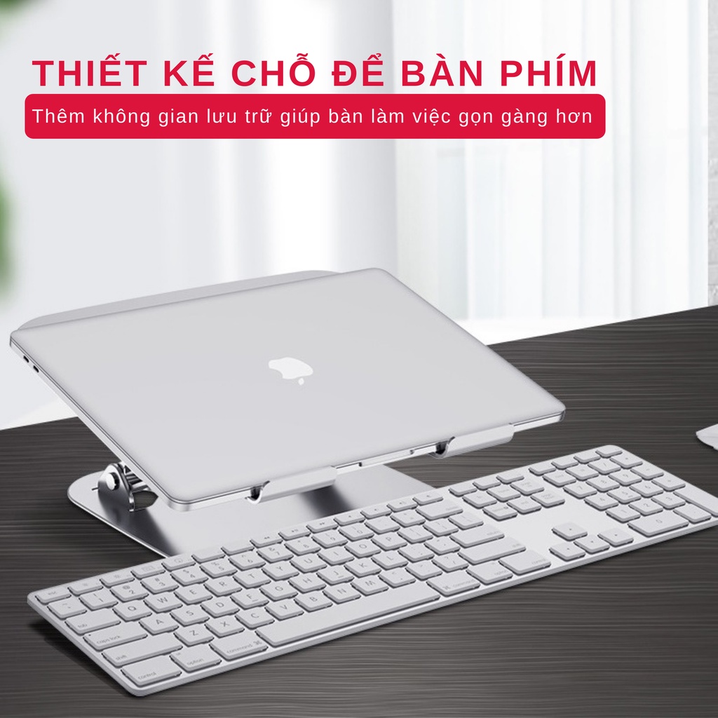 Giá Đỡ Máy Tính, Laptop, iPad, Macbook Hợp Kim Nhôm Cao Cấp. Hỗ Trợ Tản Nhiệt Chống Mỏi Cổ, Vai, Gáy FS088