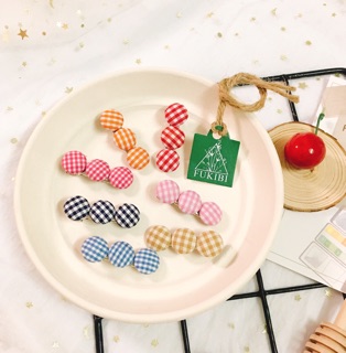 KẸP TÓC, CỘT TÓC CARO TRÒN VINTAGE ẢNH THẬT
