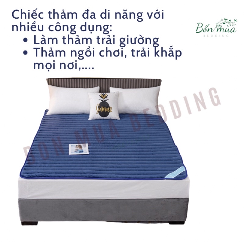 Thảm Trải Giường Dày Cao Cấp [Siêu Ấm] Hàng Nhập, Đủ kích thước m6, m8, 2m2, trần bông tấm dày dặn, có chun góc cài đệm