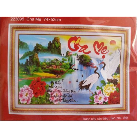 Tranh thêu chữ thập cha mẹ 223095 (74 X 52 cm)