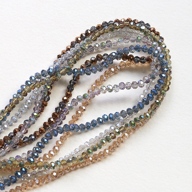 Sợi dây xỏ 120 hạt cườm pha lê nhiều màu 3.6mm làm trang sức