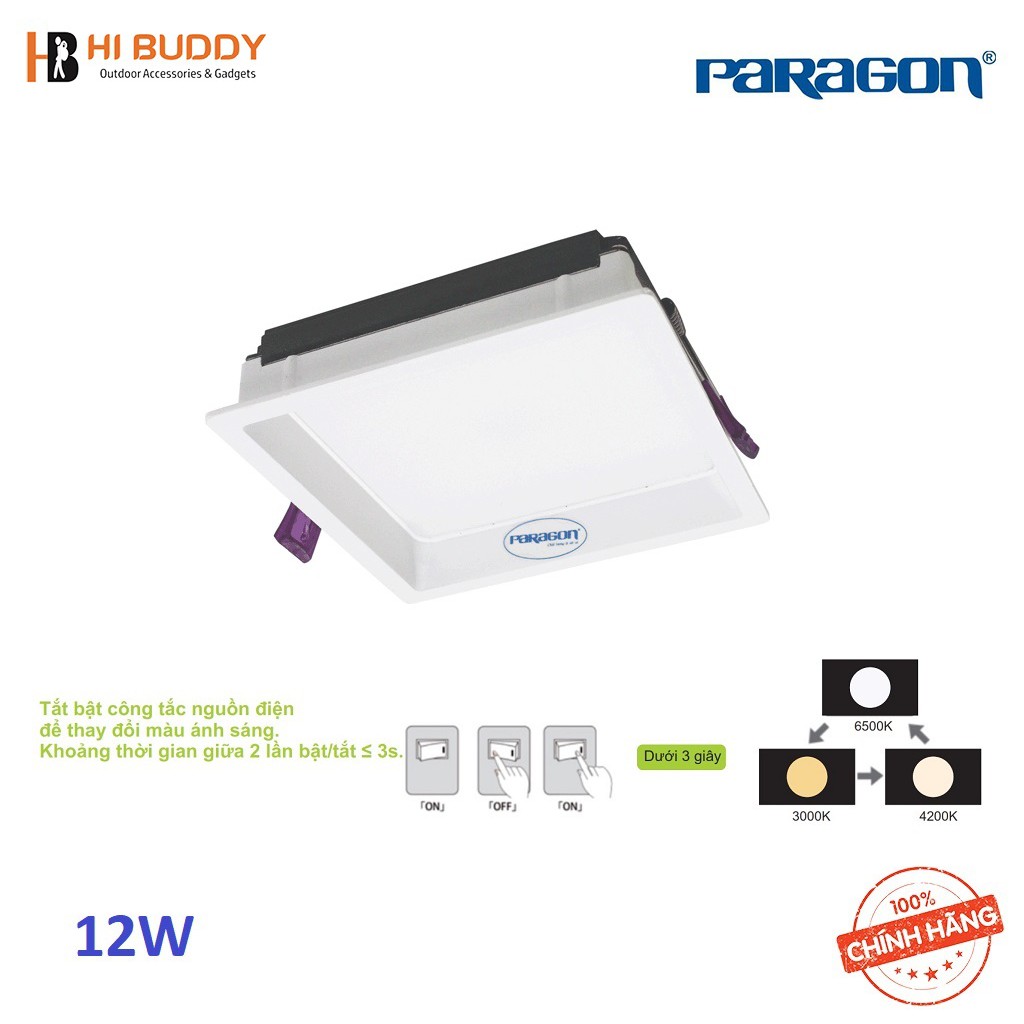 Đèn LED Paragon Downlight 7W/ 9W/ 12W Có Đổi Màu (PRDNN Series) Hàng Chính Hãng – HIBUDDY