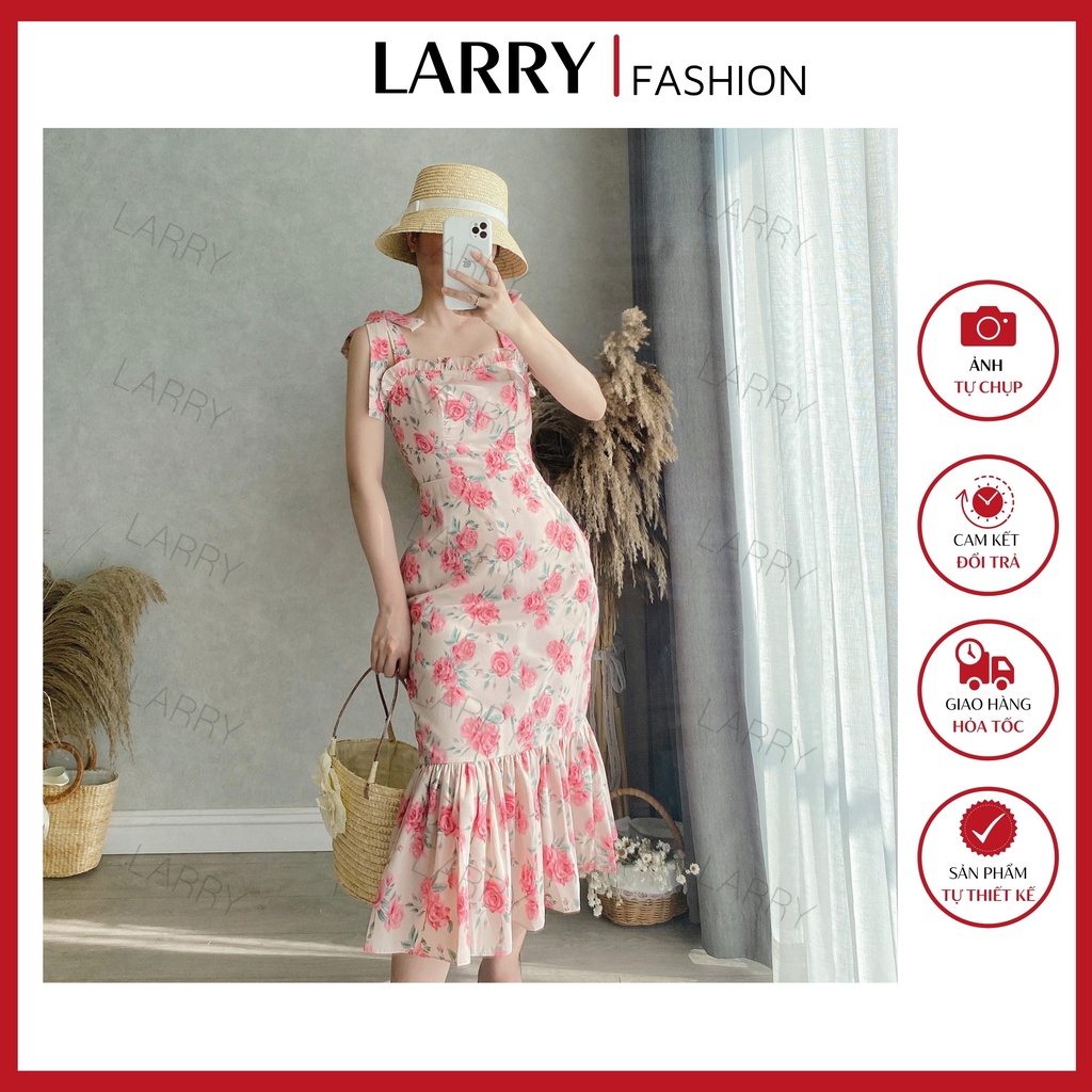 Váy Hoa Nhí Hai Dây Đuôi Cá Cao Cấp Hàn Quốc Larry Clothing V005