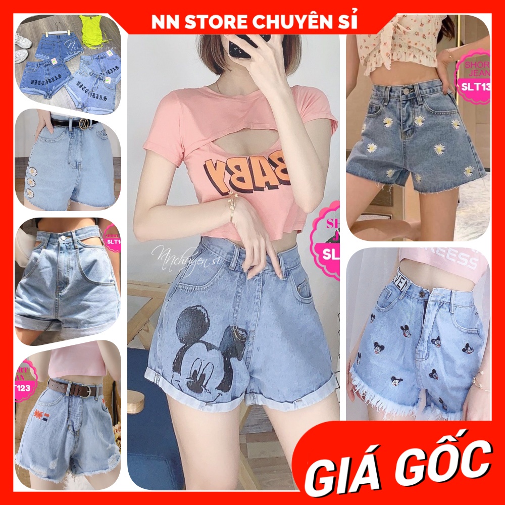 Quần short jean nữ Quần đùi nữ chất jean cao cấp SLT short jean tổng hợp