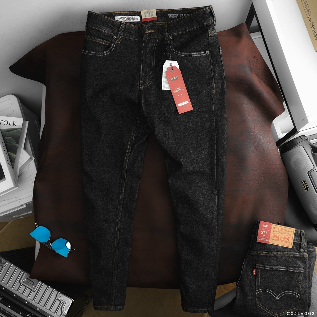 Quần jean dài nam VNXK Levi, chất jean chính phẩm, dày dặn, form slim fit LV002
