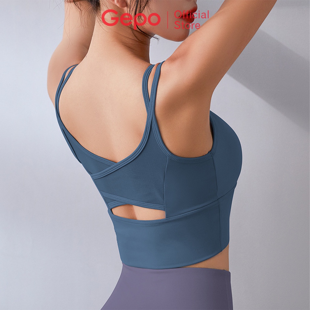 Áo bra tập gym yoga cao cấp có mút ngực chống sốc GEPO GP202