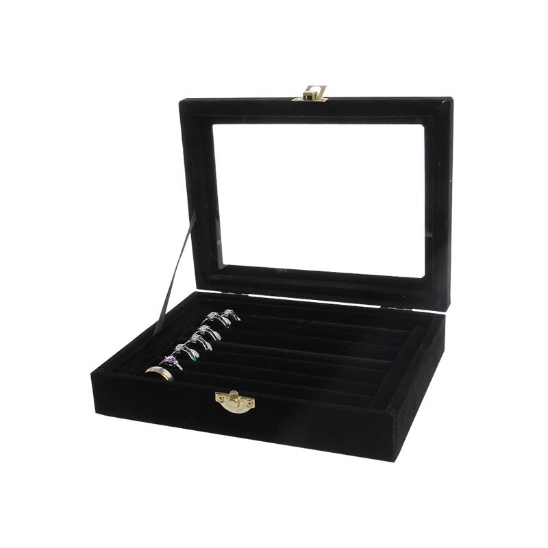 folღ Velvet Jewelry Organizer Cufflinks Display Holder Earring Ring Box Showcase Tray