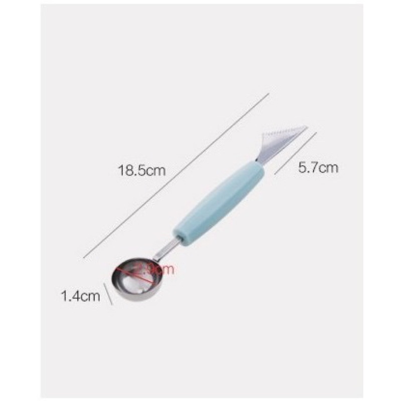 Dao tỉa hoa quả chuyên nghiệp, dụng cụ khắc tỉa 2 đầu inox nạo tạo hình trái cây củ quả có lỗ tạo viên tròn