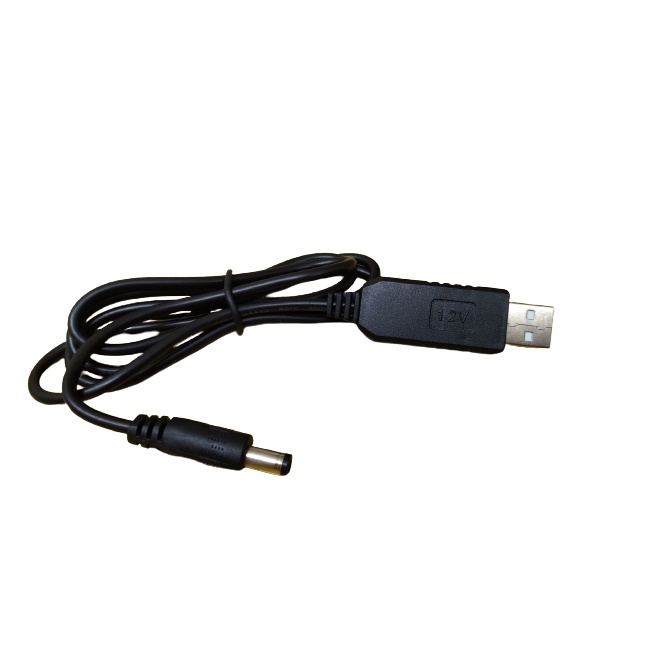 Cáp USB tăng áp 5v ra 12v DC từ pin sạc dự phòng - xử dụng cho các thiết bị như quạt - phát sóng wifi và các thiết bị kh