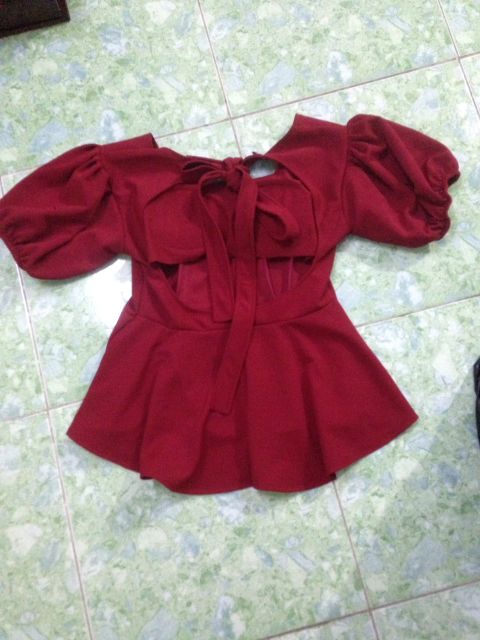 Set tay phồng peplum + quần short