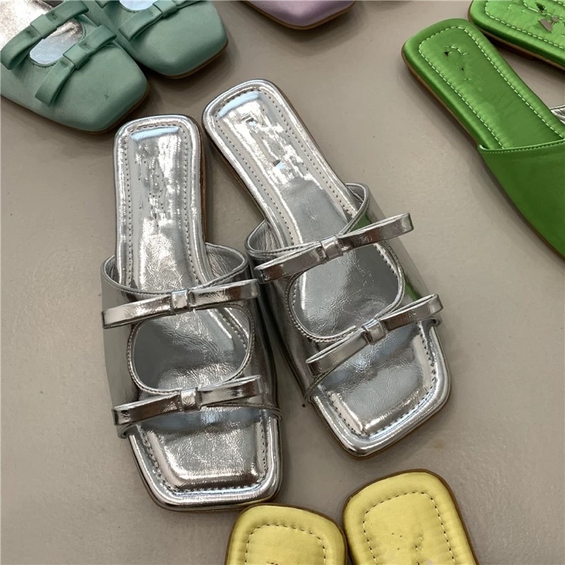 ✨💕Dép lê quai ngang thiết kế nơ nhỏ xinh xắn