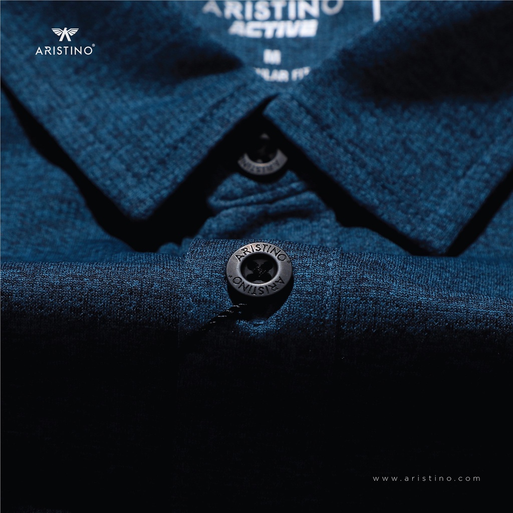 Áo polo nam ARISTINO mặt vải bóng sắc nét, không bị bai dão, luôn bền màu, dáng suông nhẹ thoải mái - APS033S1