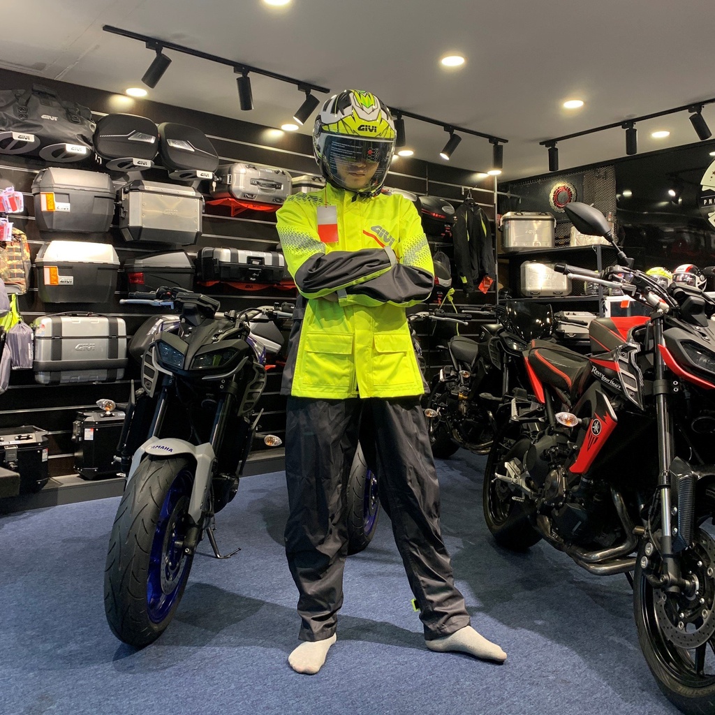 Áo Mưa Bộ Đi Phượt Givi PRS04 Đen  - Bảo Hành 6 Tháng