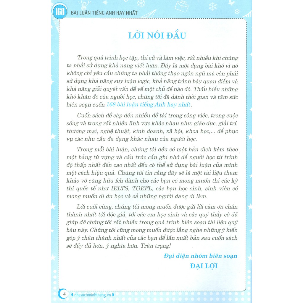 Sách - 168 Bài Luận Tiếng Anh Hay Nhất