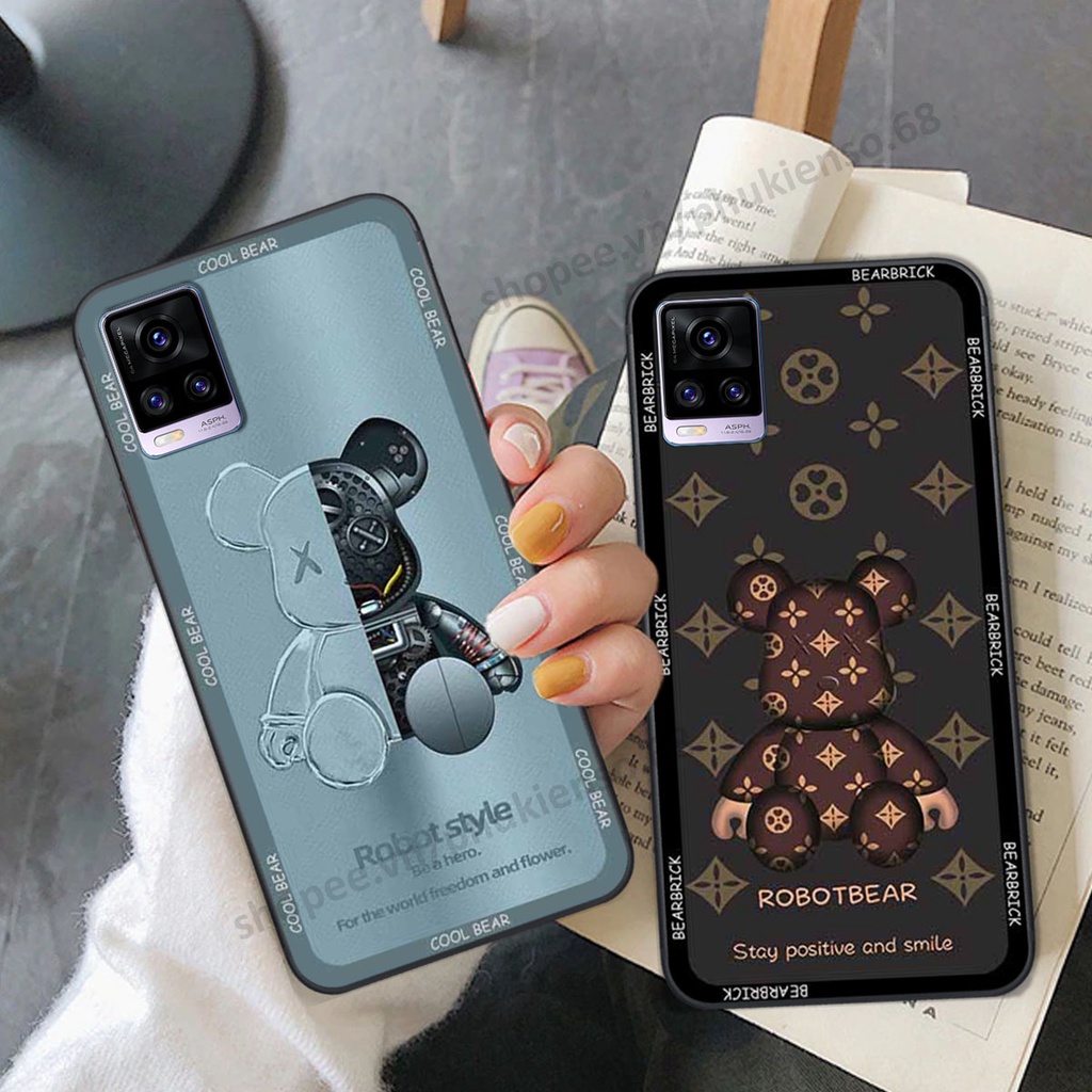 Ốp lưng điện thoại Vivo V20 in hình gấu bear, kaws, doremon thời trang, ốp lưng cao cấp chất lượng