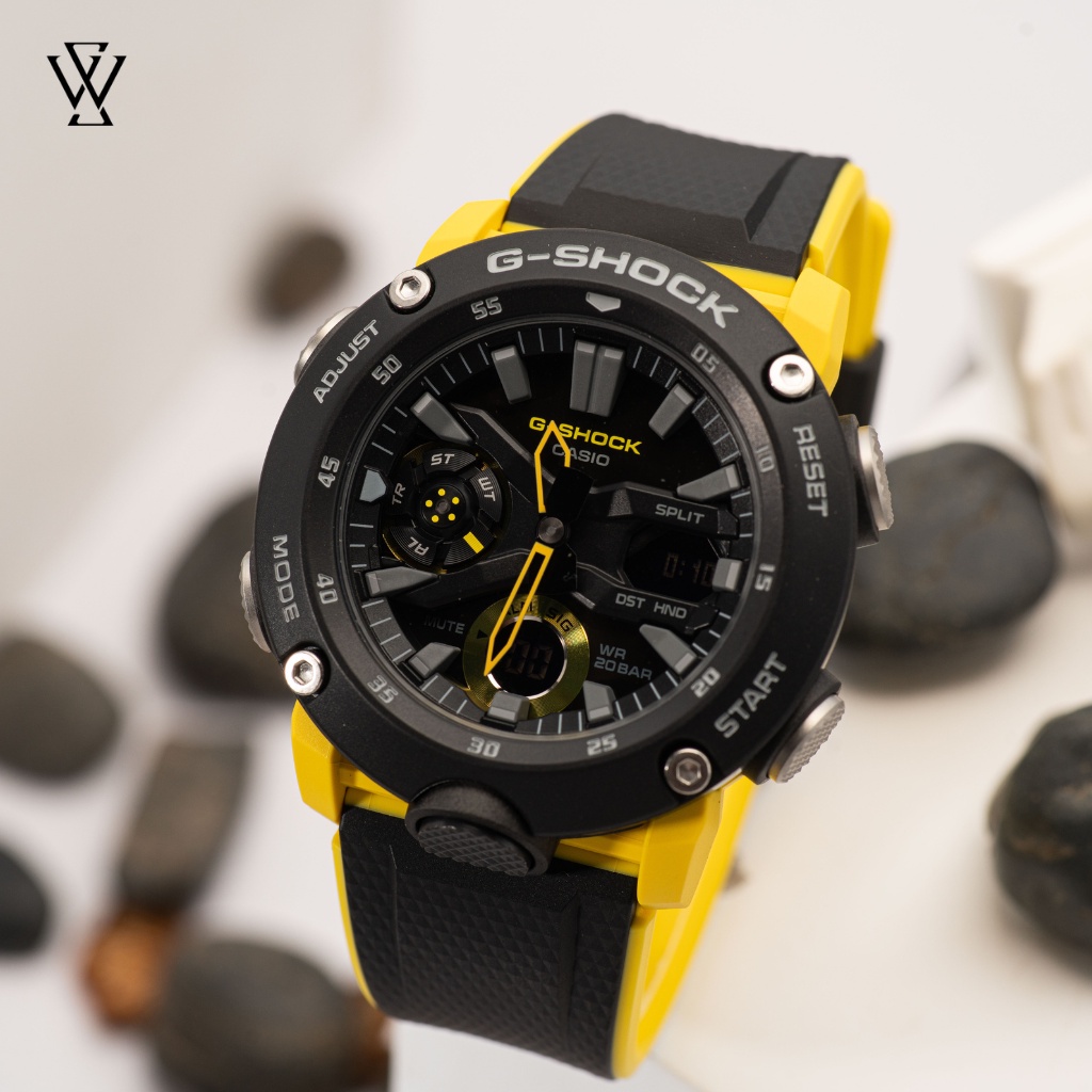Đồng Hồ Điện Tử Nam Casio G-Shock WATCHSTORE GA-2000-1A9DR Thiết Kế Mặt Kính Khoáng 48.7mm, Dây Và Vỏ Nhựa Bền Bỉ