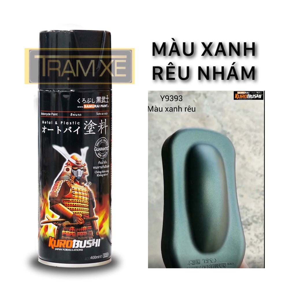 Sơn Xịt Samurai Màu Xanh Rêu Nhám Mờ Y9393 (Tùy Chọn Theo Phân Loại)