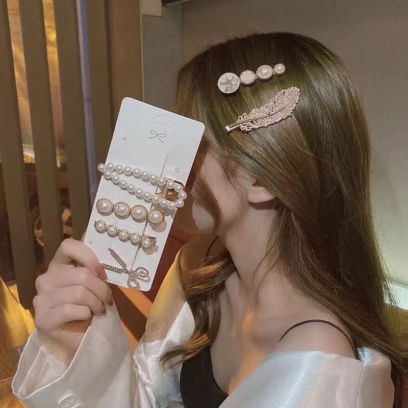 Kẹp tóc đính ngọc trai thời trang Hàn Quốc