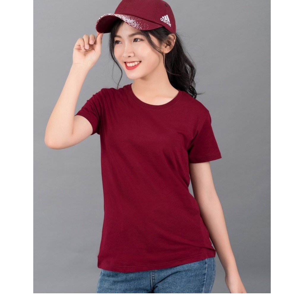 ÁO THUN TRƠN CỔ TRÒN MÀU ĐỎ ĐÔ TAY NGẮN NAM NỮ ( CÓ CẢ SIZE EM BÉ ) 6.99N4