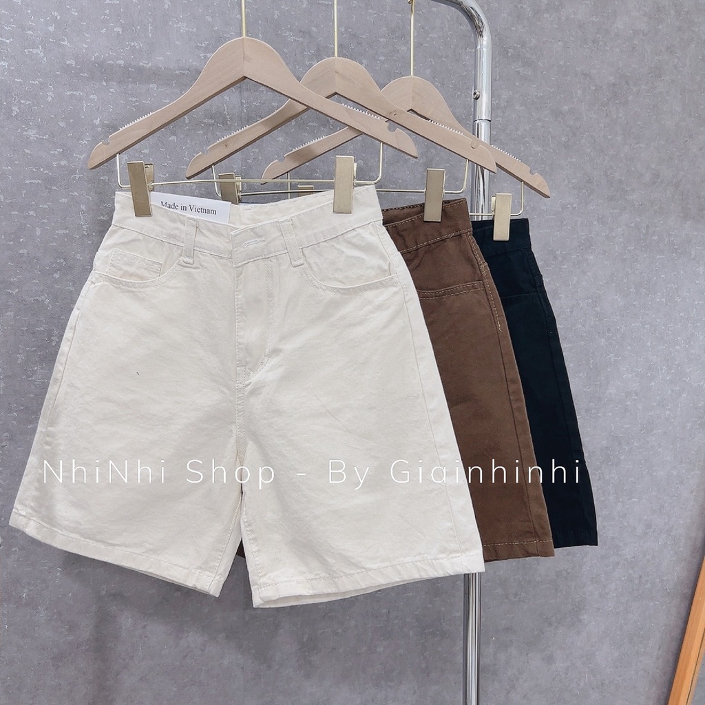 Quần short ngố jean ống rộng, Quần bò lửng cạp cap ống suông QS803 - NhiNhi Shop | BigBuy360 - bigbuy360.vn