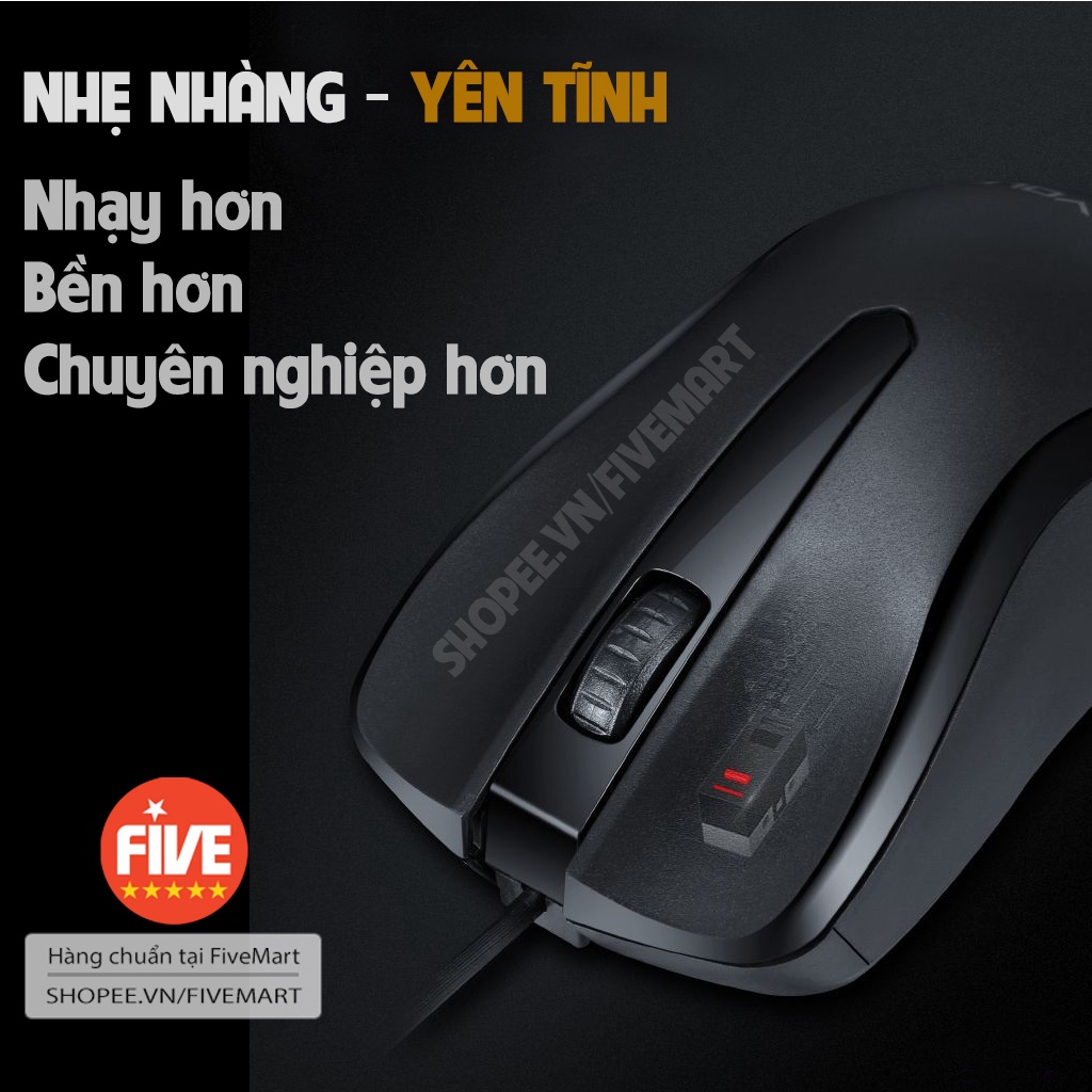 (Mới) Chuột quang chống ồn bền nhạy mượt mà di chuyển dễ dàng trên mọi bề mặt dùng văn phòng chơi game