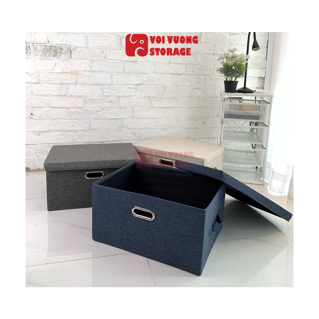 Hộp Vải Đựng Đồ Có Nắp Xuất Khẩu Hàn Quốc Thương Hiệu Voi Vuông