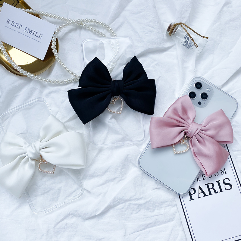 Ốp lưng trong suốt hình nơ cho IPhone 12mini 11/12 Pro Max/8 Plus/12 Mini/7/8/X/XsMax | BigBuy360 - bigbuy360.vn