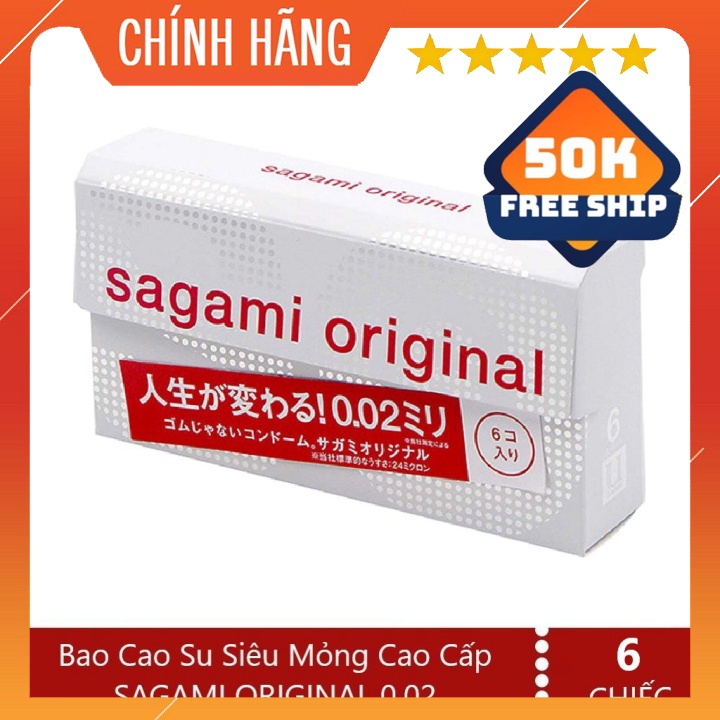 Bao cao su siêu mỏng hộp 6 chiếc Sagami Original 0.02