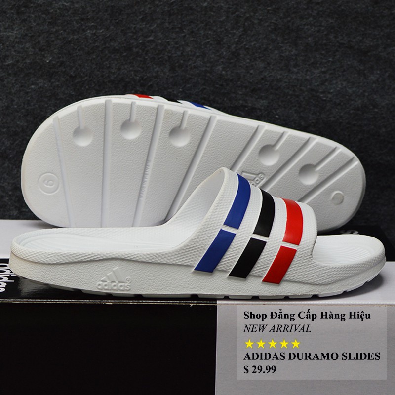 Adidas Duramo màu trắng sọc xanh đen đỏ