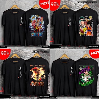Áo Thun In Hình Sanji D.Ace Luffy Goku, One Punch Man, Naruto Zoro One Piece 2 Mặt Áo Đen Cực Ngầu, Cực Đẹp