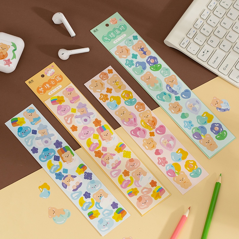 Tấm sticker dán pvc chống thấm nước hình gấu hoạt hình dễ thương