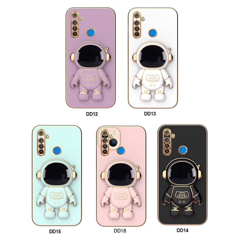 Ốp Điện Thoại Silicon Mềm Có Giá Đỡ Hình Phi Hành Gia Dành Cho OPPO Realme C25S C25 C17 C15 C12 C11 C3 C2