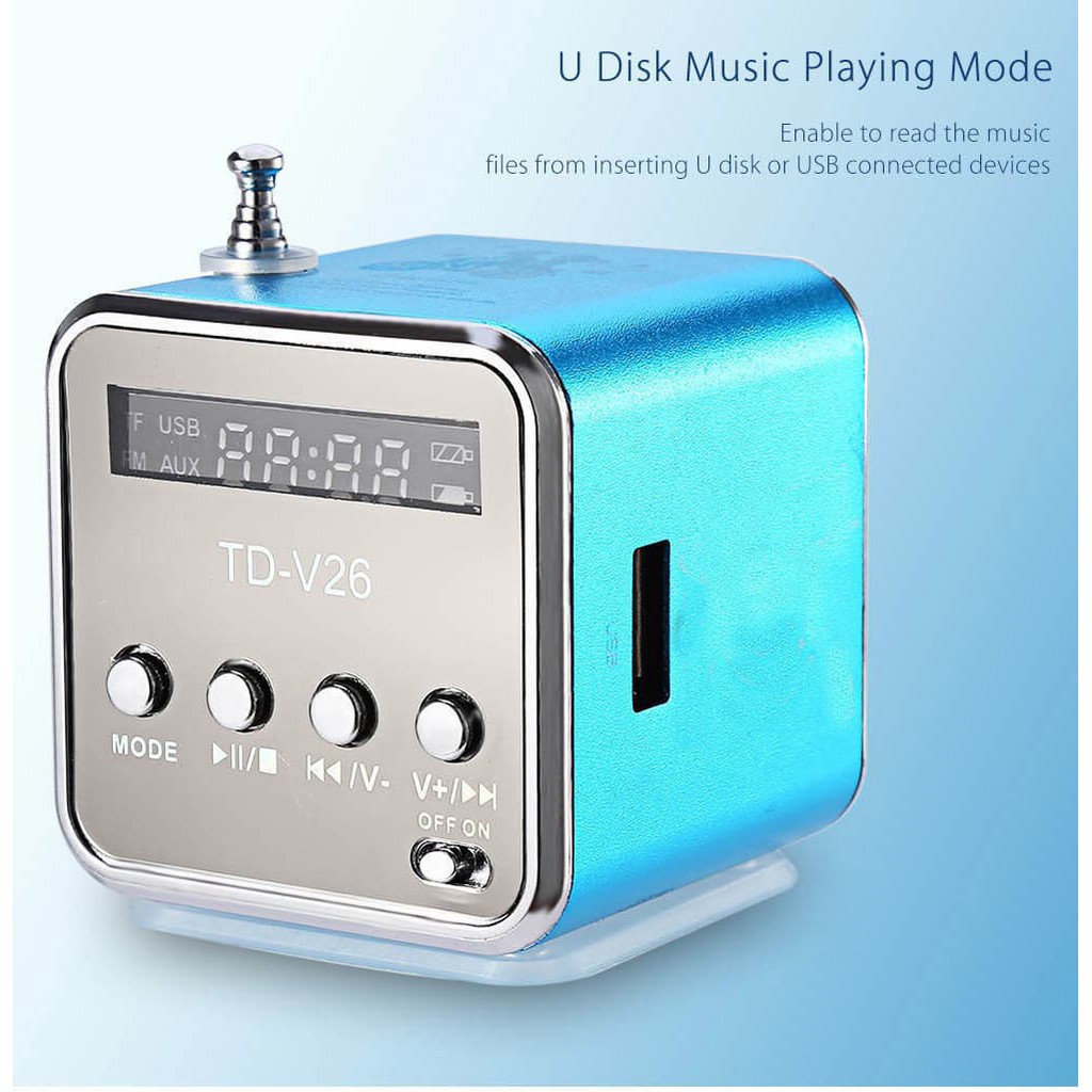 Loa mini hỗ trợ thẻ nhớ TF & Micro USB âm thanh stereo siêu trầm hỗ trợ MP3 / 4