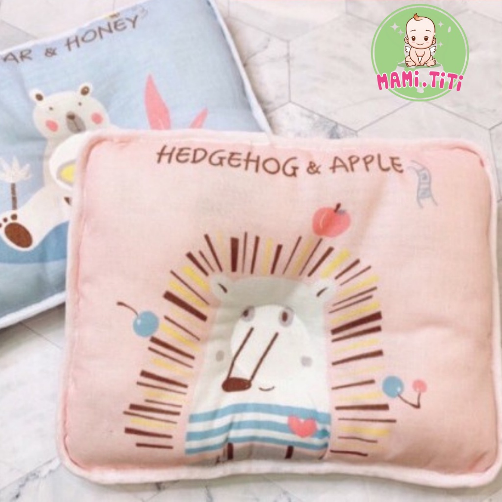 Gối cho bé sơ sinh Best Lee siêu xinh vải xô cotton organic thấm hút cực tốt - MAMI TITI