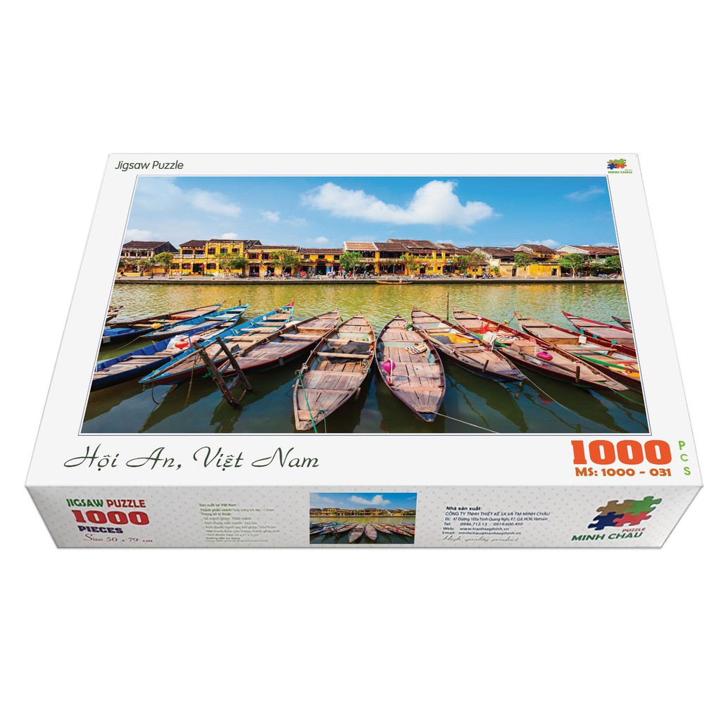 Bộ tranh xếp hình jigsaw puzzle cao cấp 1000 mảnh ghép của liên kết mua – Hội An, Việt Nam