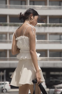 [AT MODA DE LITA] Áo hai dây cột nơ bo thun