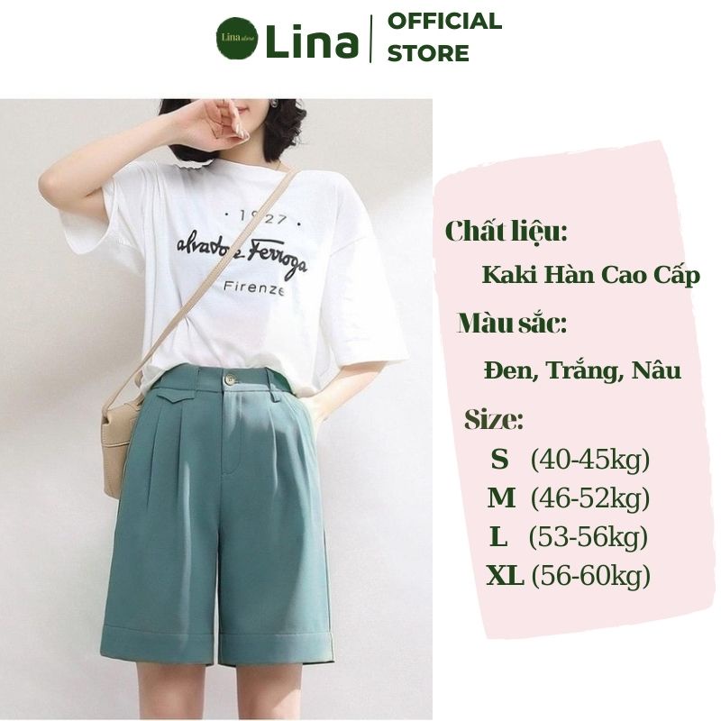 Quần Short Nữ Lửng Ống Rộng Cạp Cao Chất RUBY Cao Cấp LINASTORE 025 | BigBuy360 - bigbuy360.vn