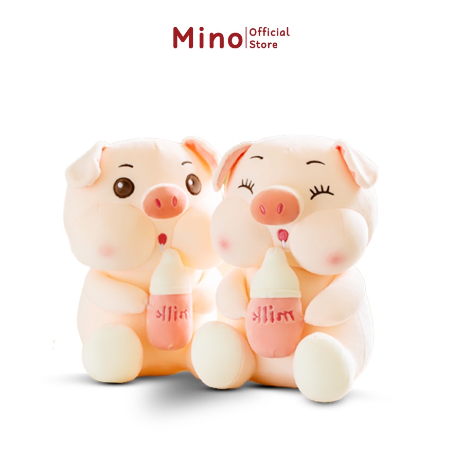 [Mã BMBAU50 giảm 7% đơn 99K] Gấu Bông Heo Ôm Bình Sữa Đáng Yêu Size Lớn MINO STORE TH1