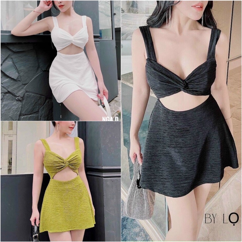 ĐẦM XOÈ CHỮ A HAI DÂY XOẮN NGỰC CHẤT XƯƠNG CÁ CAO CẤP