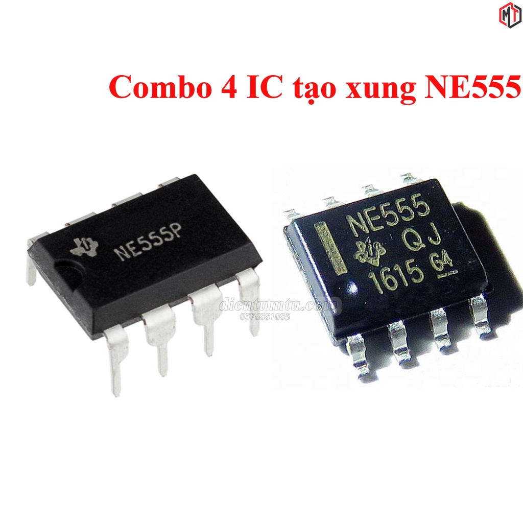 Combo 4 cái - IC Tạo Xung - Tạo Dao Động -  NE555 DIP-8 SOP-8