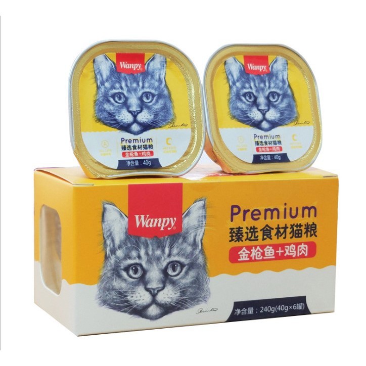 Pate Wanpy Premium Cá Ngừ,Cá Hồi,Tôm,Gà,Cá Tuyết Mix Vị 40 gr
