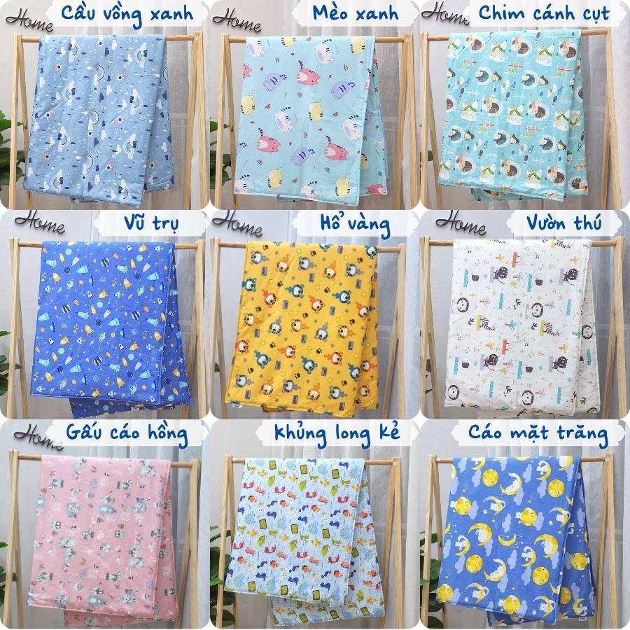 Chăn hè cho bé cotton 100% DREAMHOME lót bông tấm mỏng mát 1m2x1m5, cho trẻ em từ 2 tuổi dùng mùa hè thu, mang đi học
