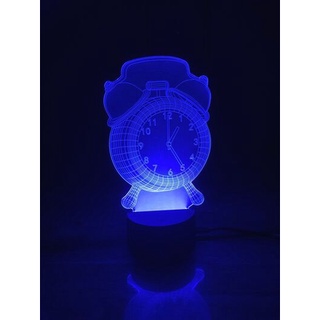 Đèn Ngủ 3D Led 7 Màu Hình Đồng Hồ