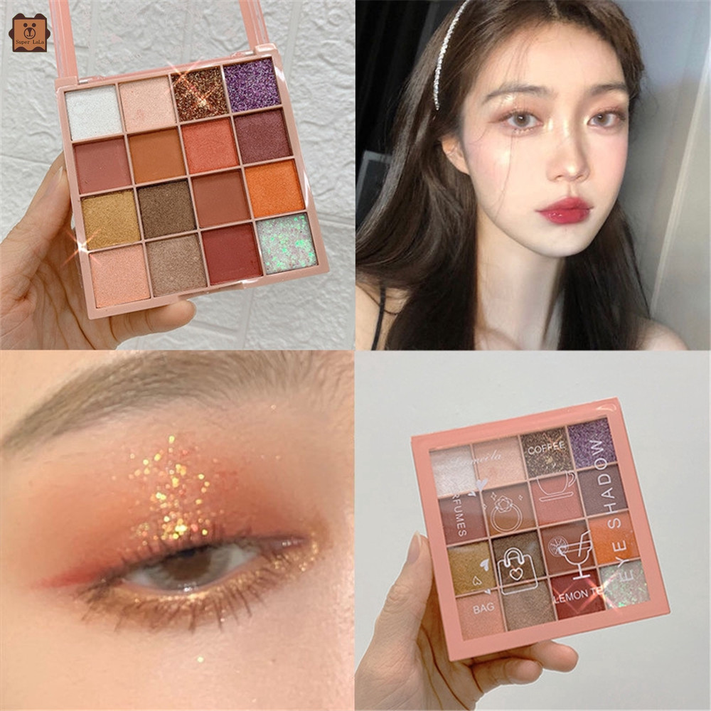 Bảng Phấn Mắt 16 Màu Sắc Hiệu Ứng Lì / Ánh Nhũ Dành Cho Người Mới Bắt Đầu