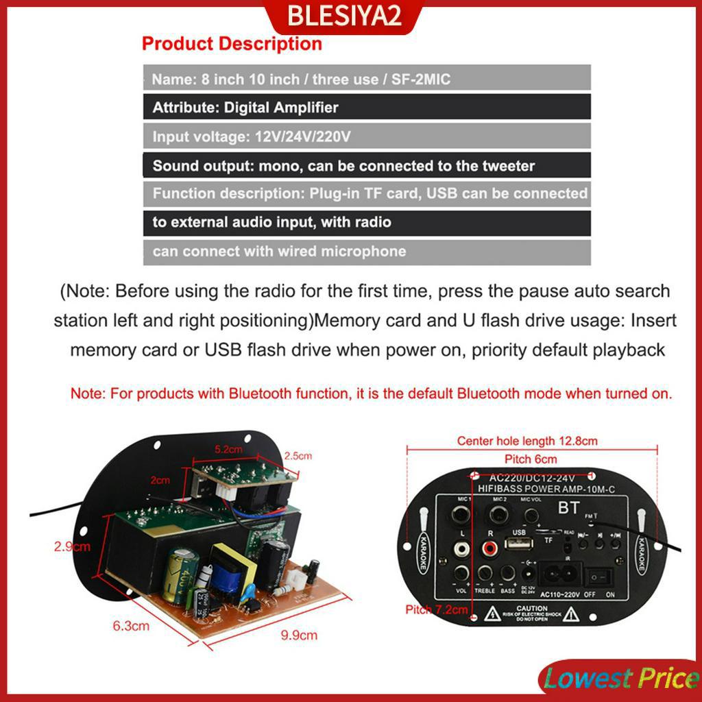 Bảng Mạch Khuếch Đại Âm Thanh Bluetooth 5 &quot;Mini Công Suất Cao Kèm MIC BT Cho Xe Hơi Blesiya2